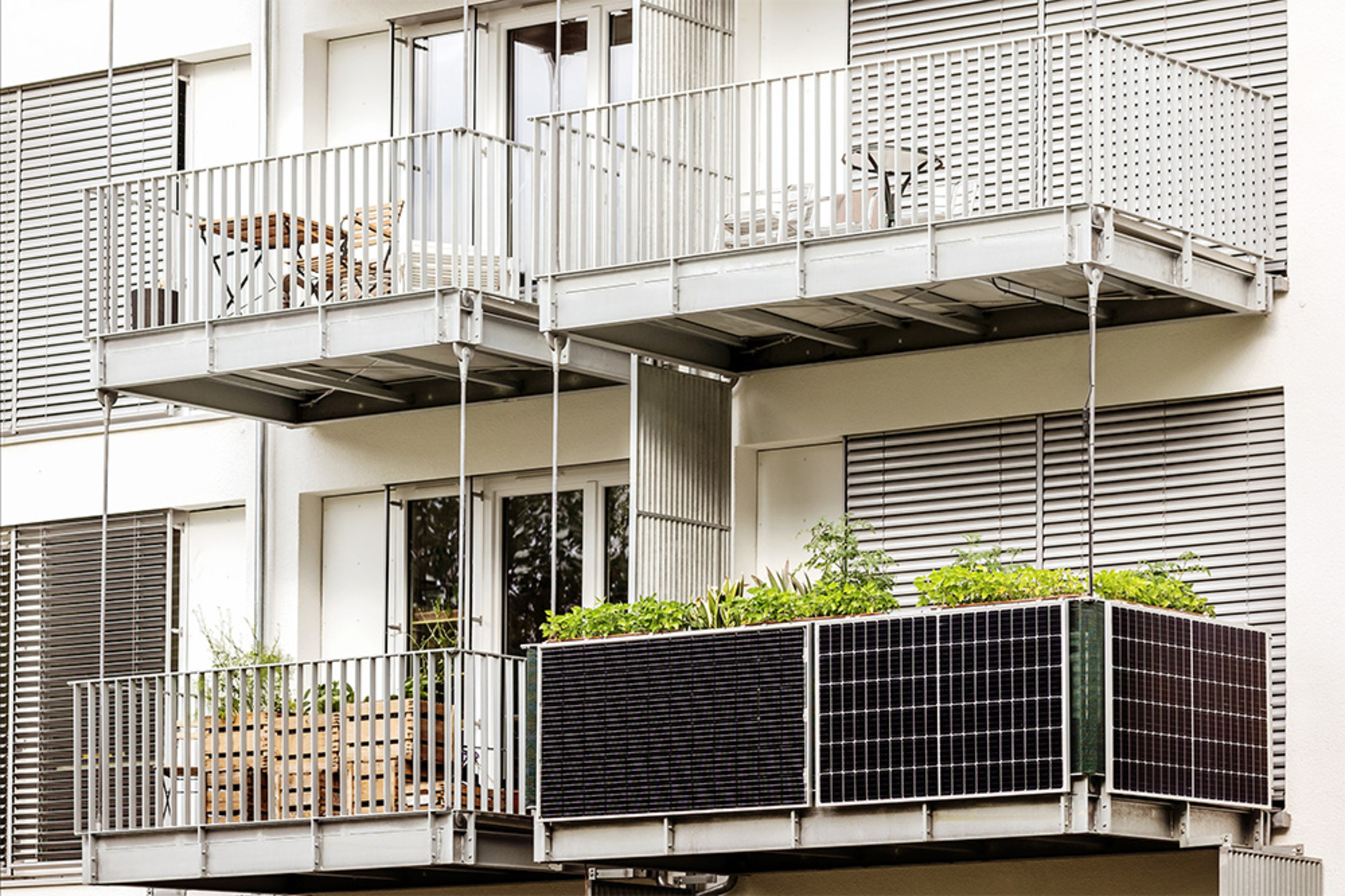 Balkon­kraftwerk bei Elektro Heckel in Roth
